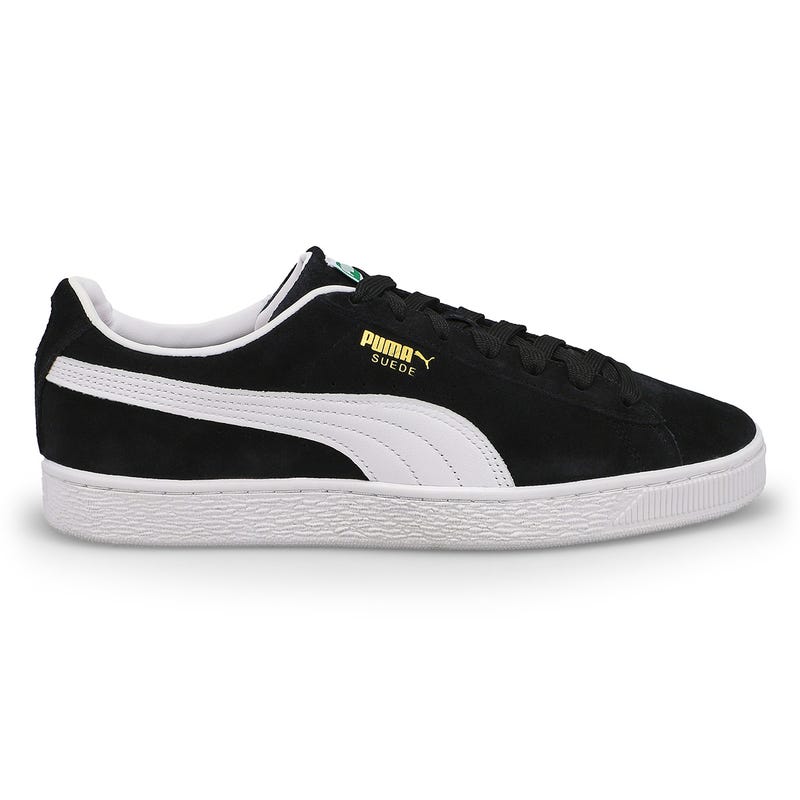 Men's Suede Classic Lace Up Sneaker - Black/White