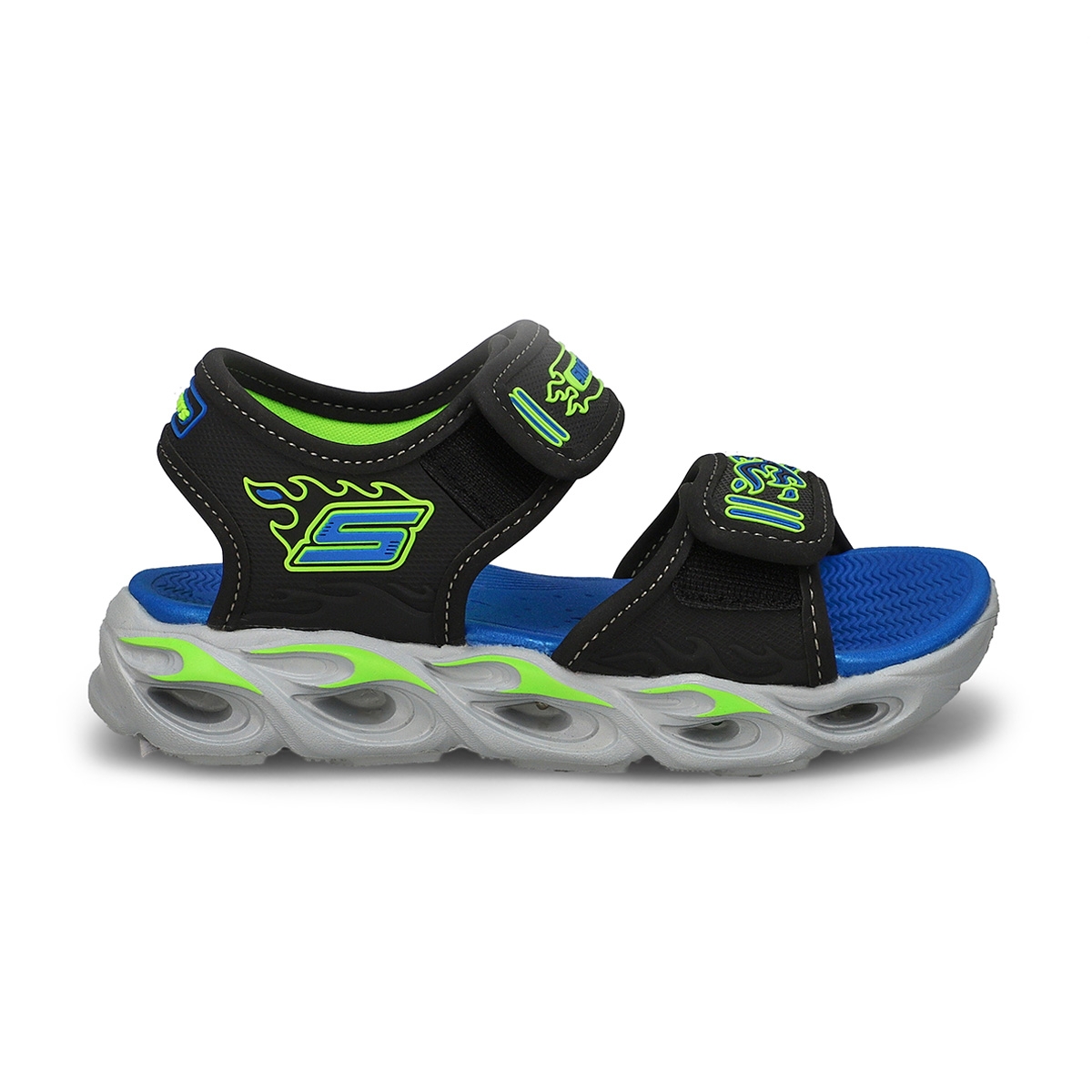 Boys' Thermo-Splash 2 Strap Sandal - Black/Blue/Lime