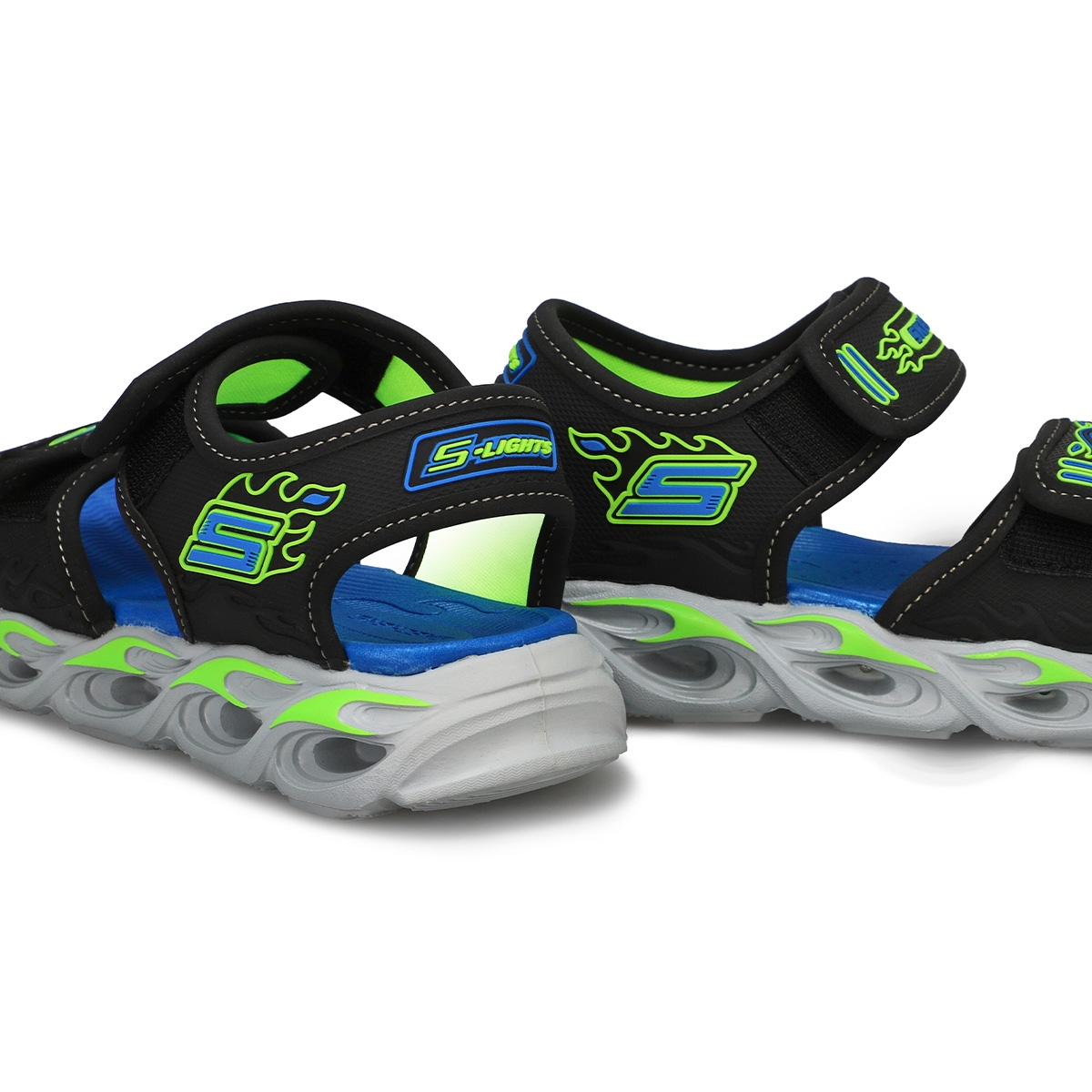 Boys' Thermo-Splash 2 Strap Sandal - Black/Blue/Lime