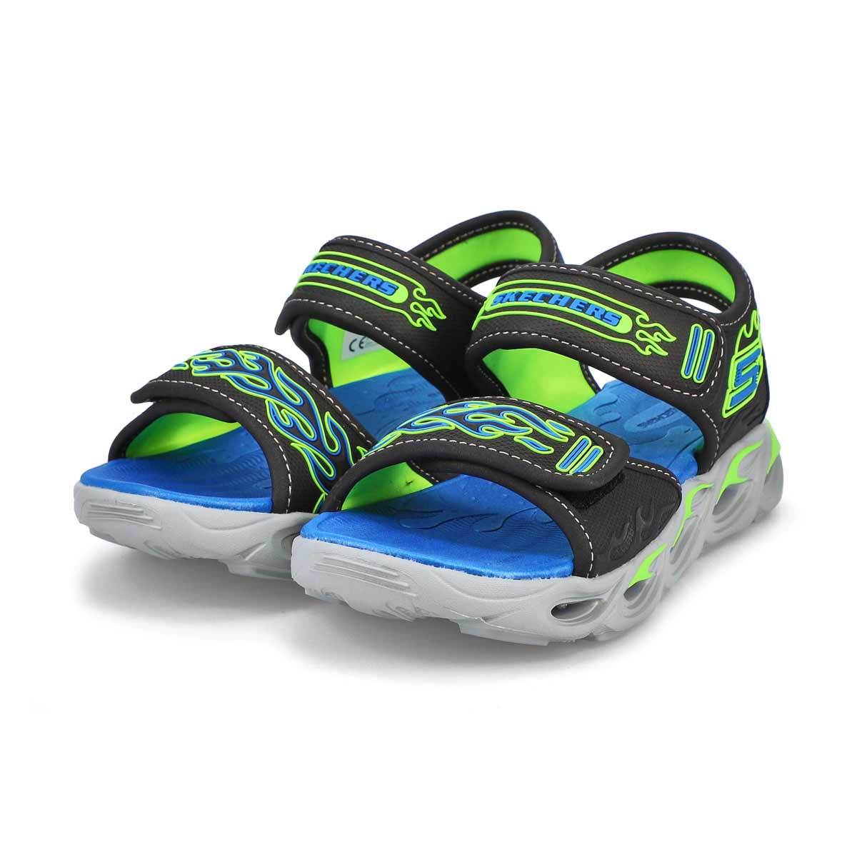 Boys' Thermo-Splash 2 Strap Sandal - Black/Blue/Lime