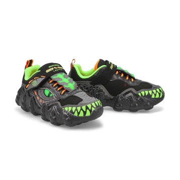 Boys' Skech-O Saurus Light Sneaker - Black/Lime