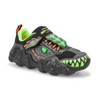 Boys' Skech-O Saurus Lights Light Up Sneaker - Black/Lime