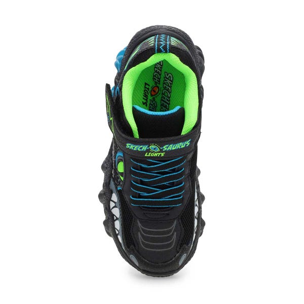 Boys'  Skech-O-Saurus Lights 2.0 Sneaker - Black/Blue/Lime