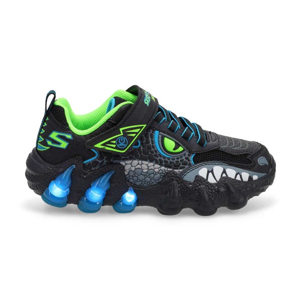Boys'  Skech-O-Saurus Lights 2.0 Sneaker - Black/Blue/Lime