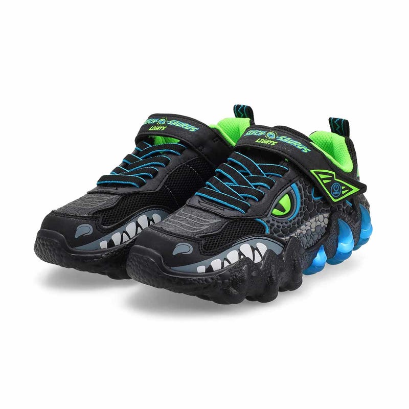 Boys'  Skech-O-Saurus Lights 2.0 Sneaker - Black/Blue/Lime
