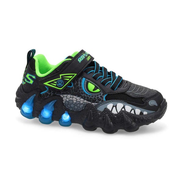 Boys'  Skech-O-Saurus Lights 2.0 Sneaker - Black/Blue/Lime