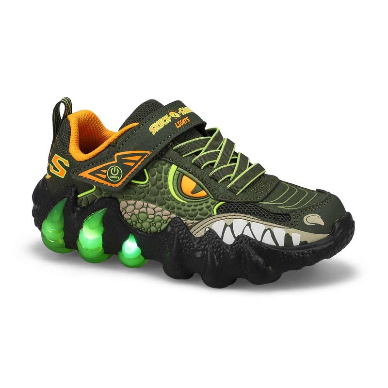 Boys'  Skech-O-Saurus Lights 2.0 Sneaker - Olive