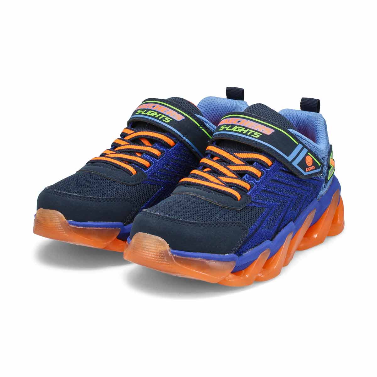 Skechers Boys' Mega-Surge Sneakers - Navy/Ora | SoftMoc.com