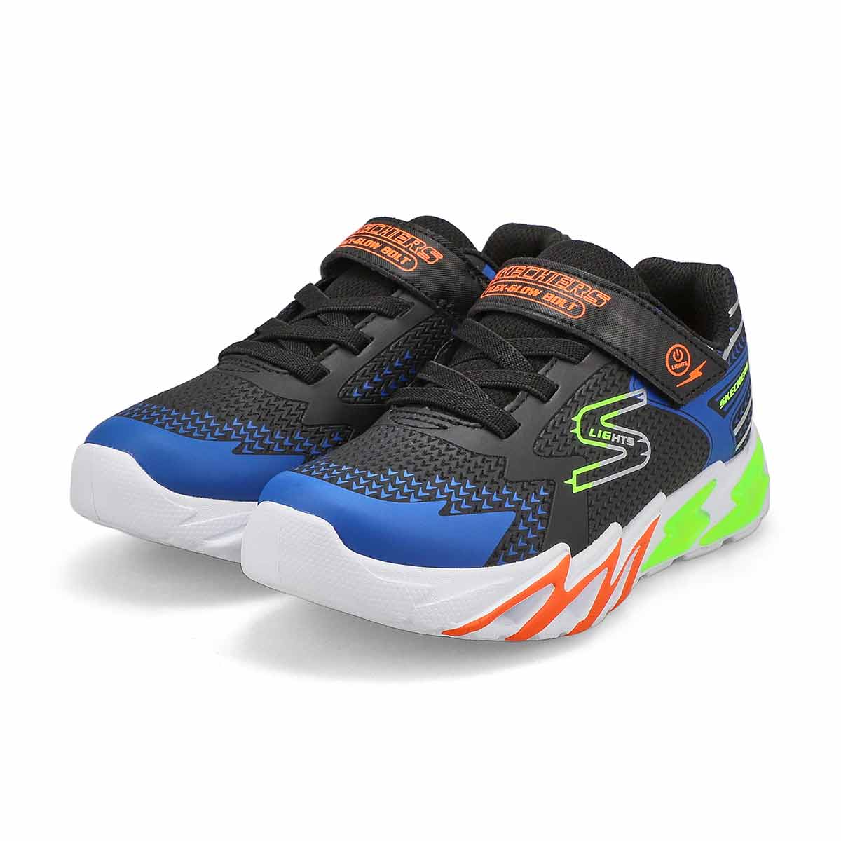 Boys' Flex Glow Belt Light Up Sneaker - Black/Lime