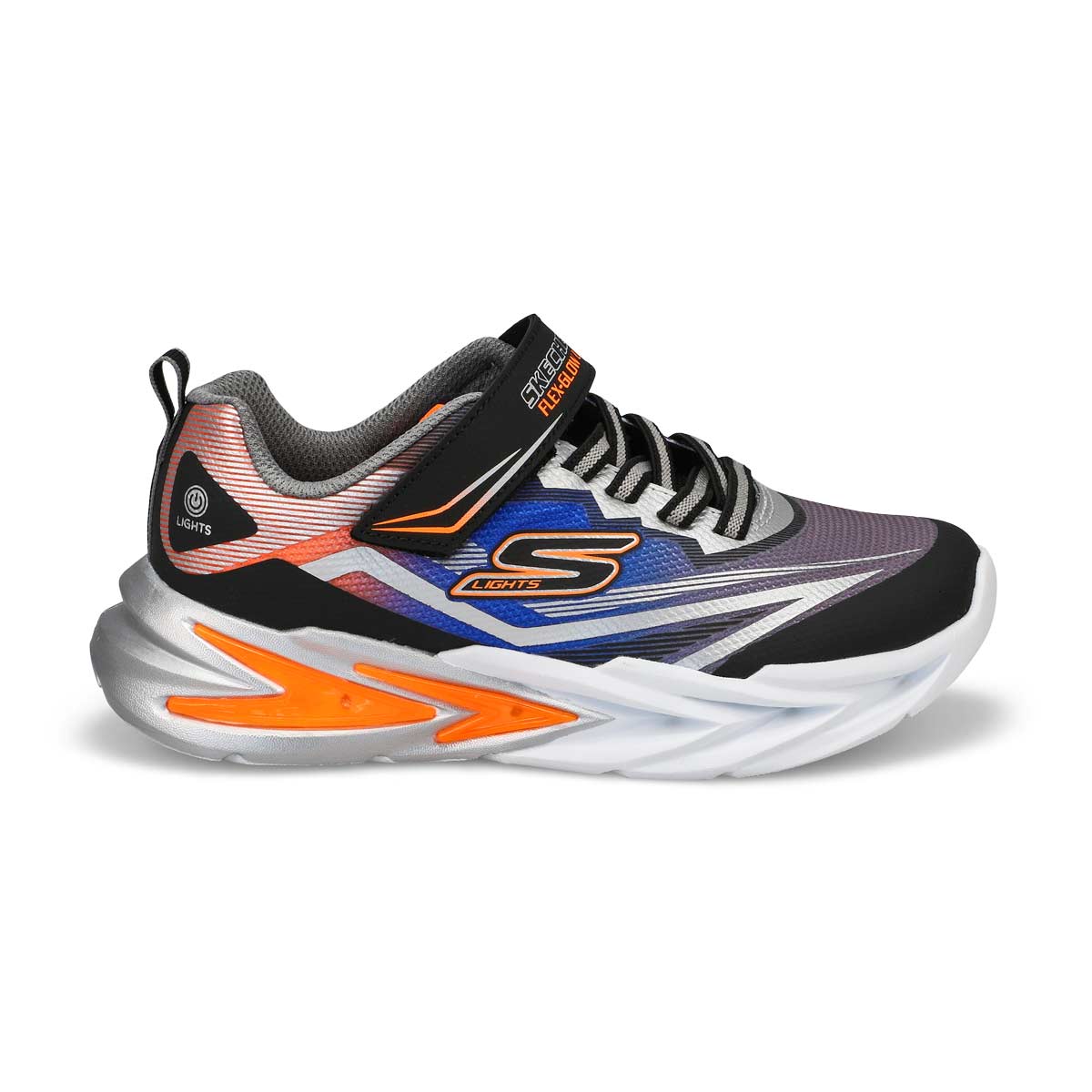 Baskets à lumières FLEX-GLOW ULTRA, noir/argent, garçons