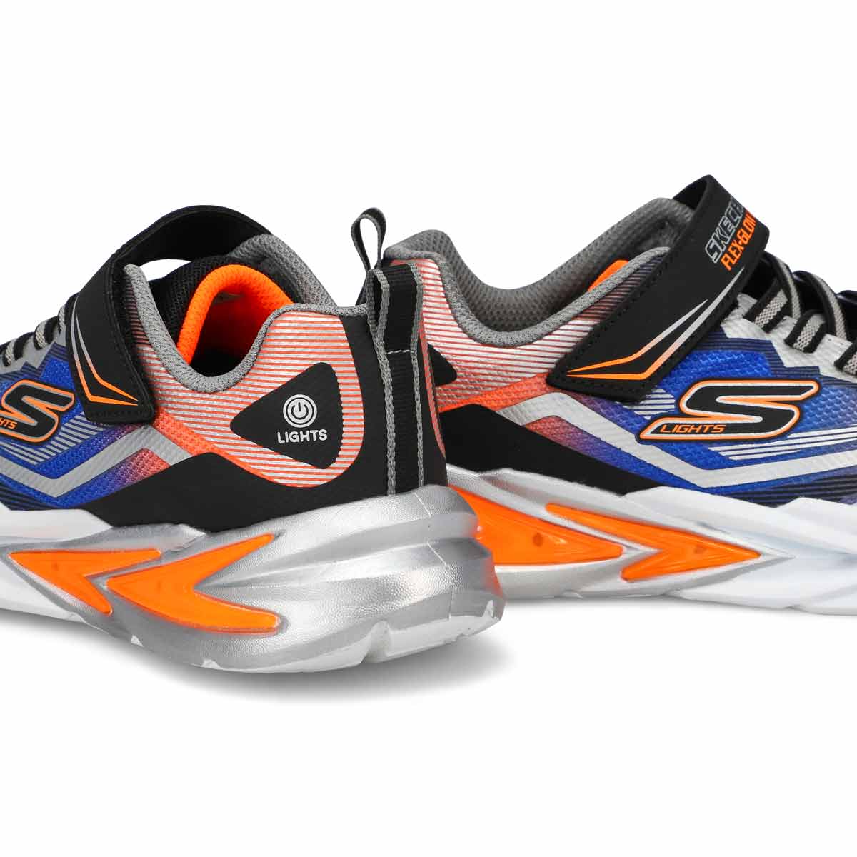 Boys'  Flex-Glow Ultra Light Up Sneaker - Black/Silver