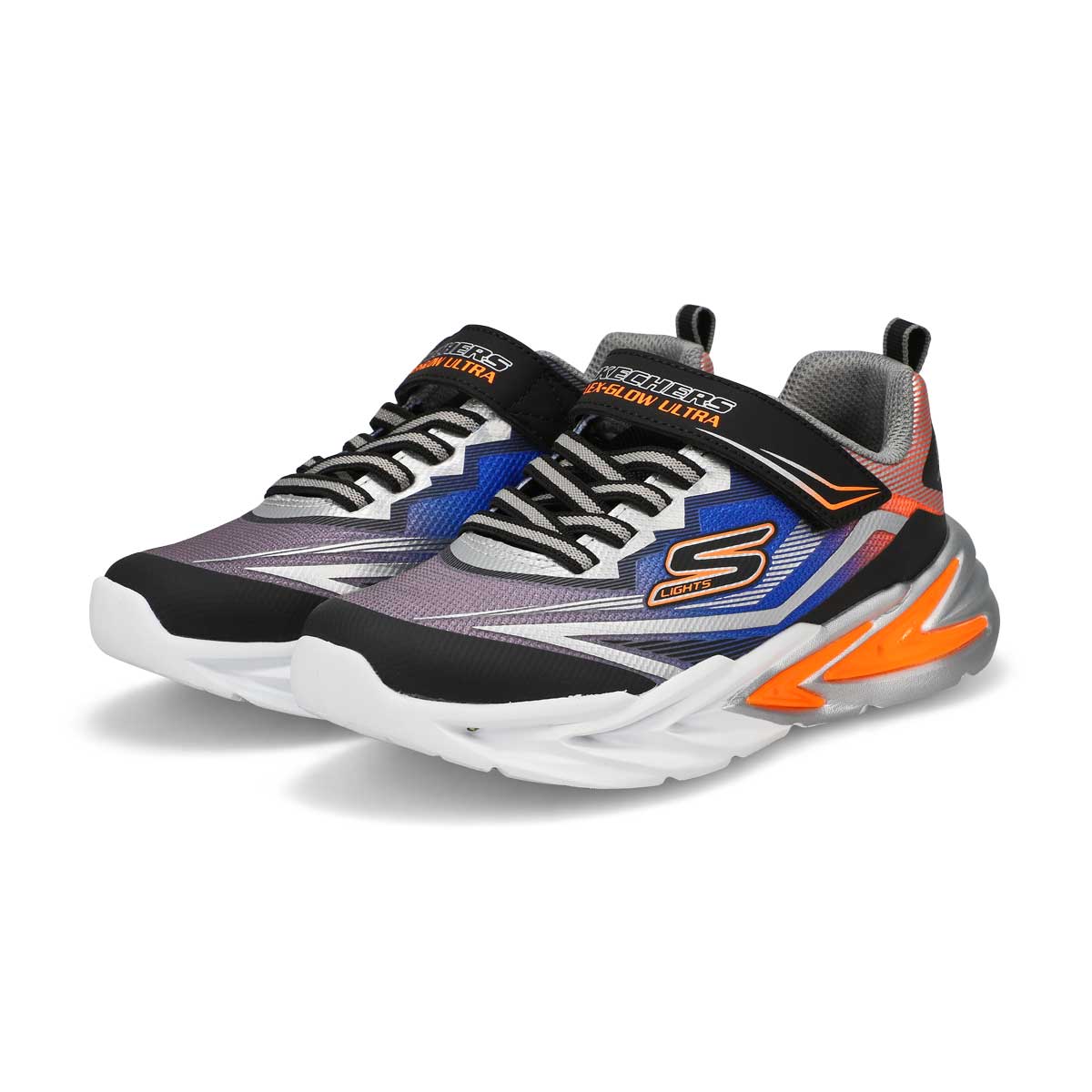Boys'  Flex-Glow Ultra Light Up Sneaker - Black/Silver