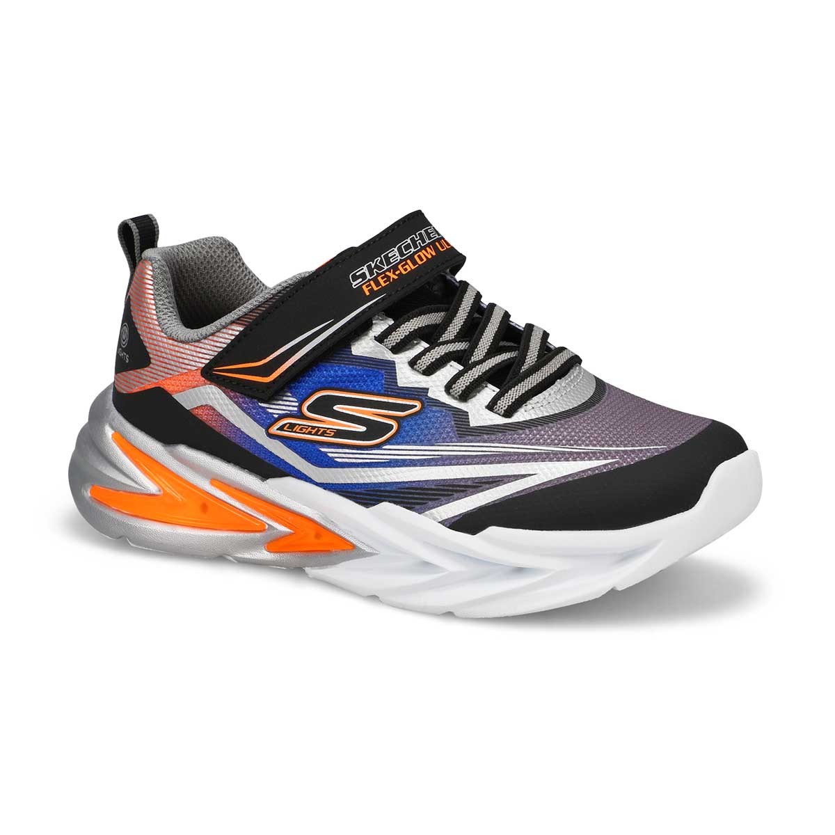 Boys'  Flex-Glow Ultra Light Up Sneaker - Black/Silver
