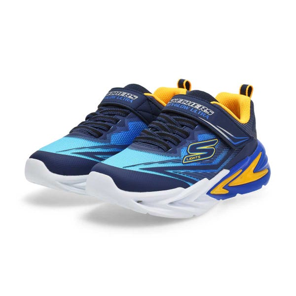 Espadrilles lumineuses garçons S Lights Flex-Glow Ultra - Marine/Bleu pâle