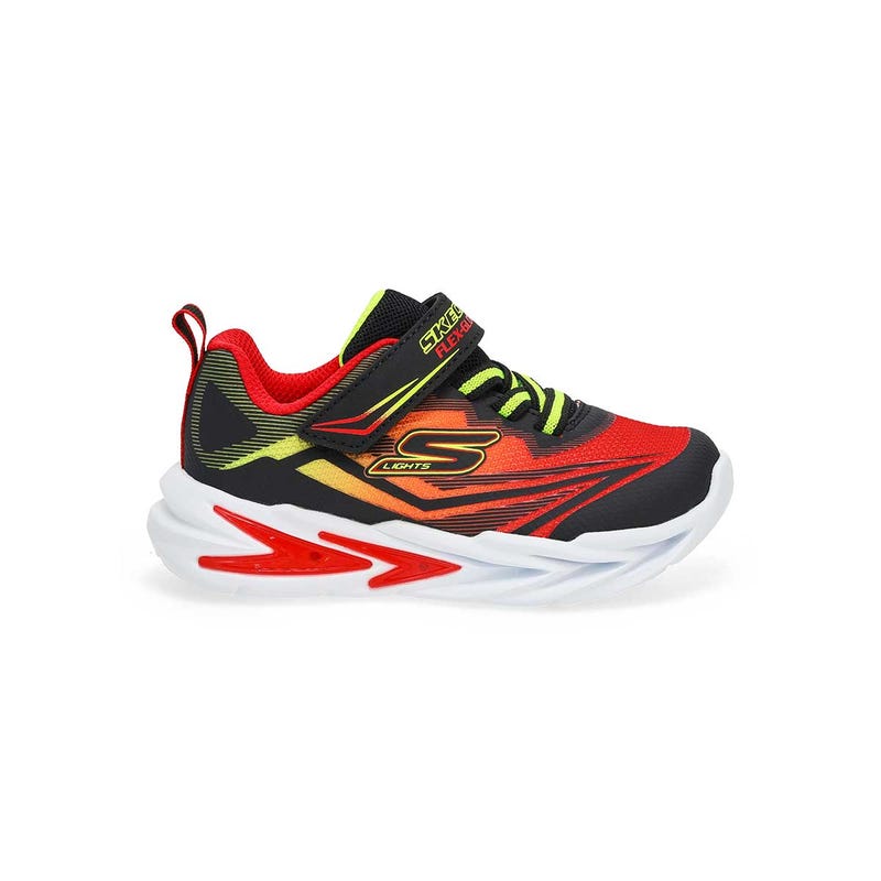 Baskets à lumières S LIGHTS FLEX-GLOW ULTRA, noir/rouge/jaune, bébés