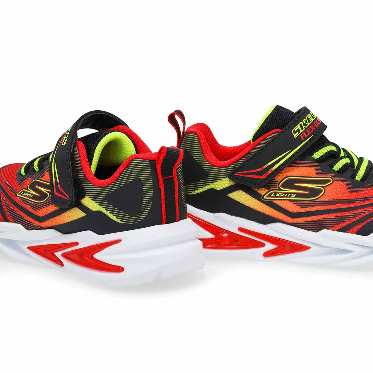 Infants' B S Lights Flex-Glow Ultra Sneaker - Black/Red/Yellow
