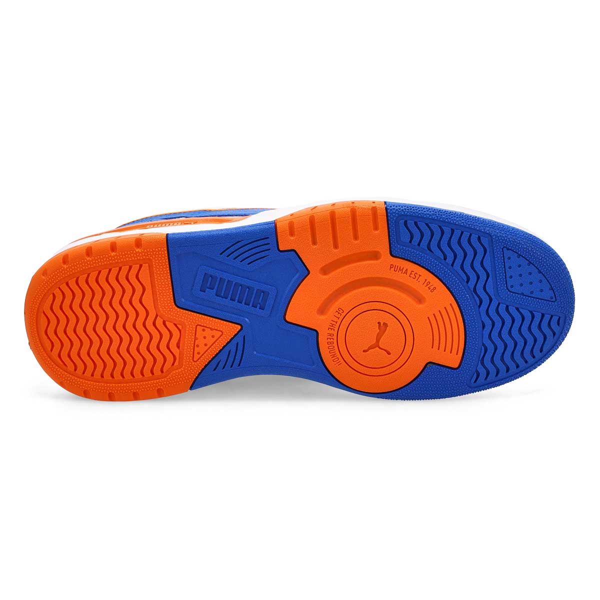 Baskets à lacets REBOUND RETRO, blanc/bleu roi/orange, hommes
