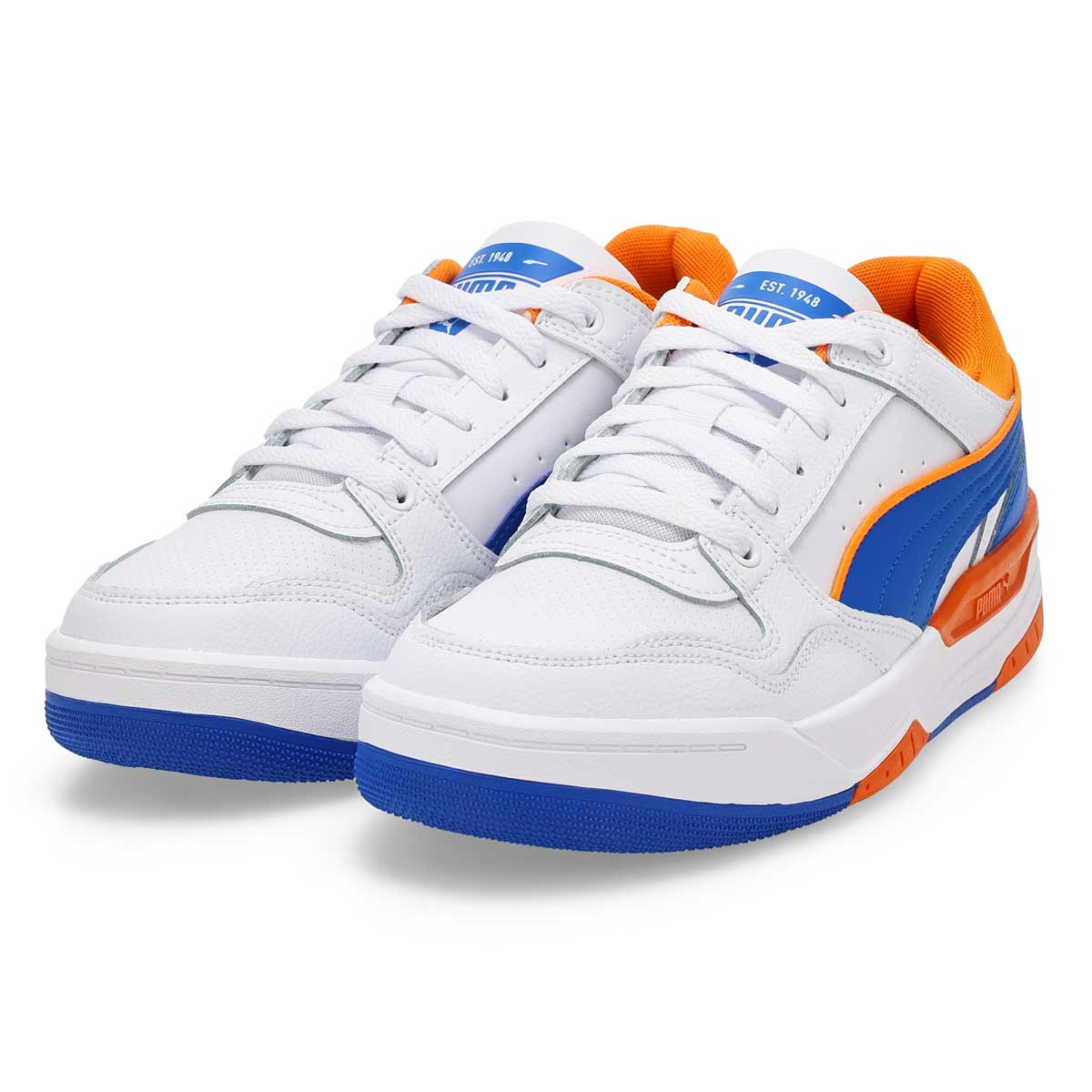 Baskets à lacets REBOUND RETRO, blanc/bleu roi/orange, hommes