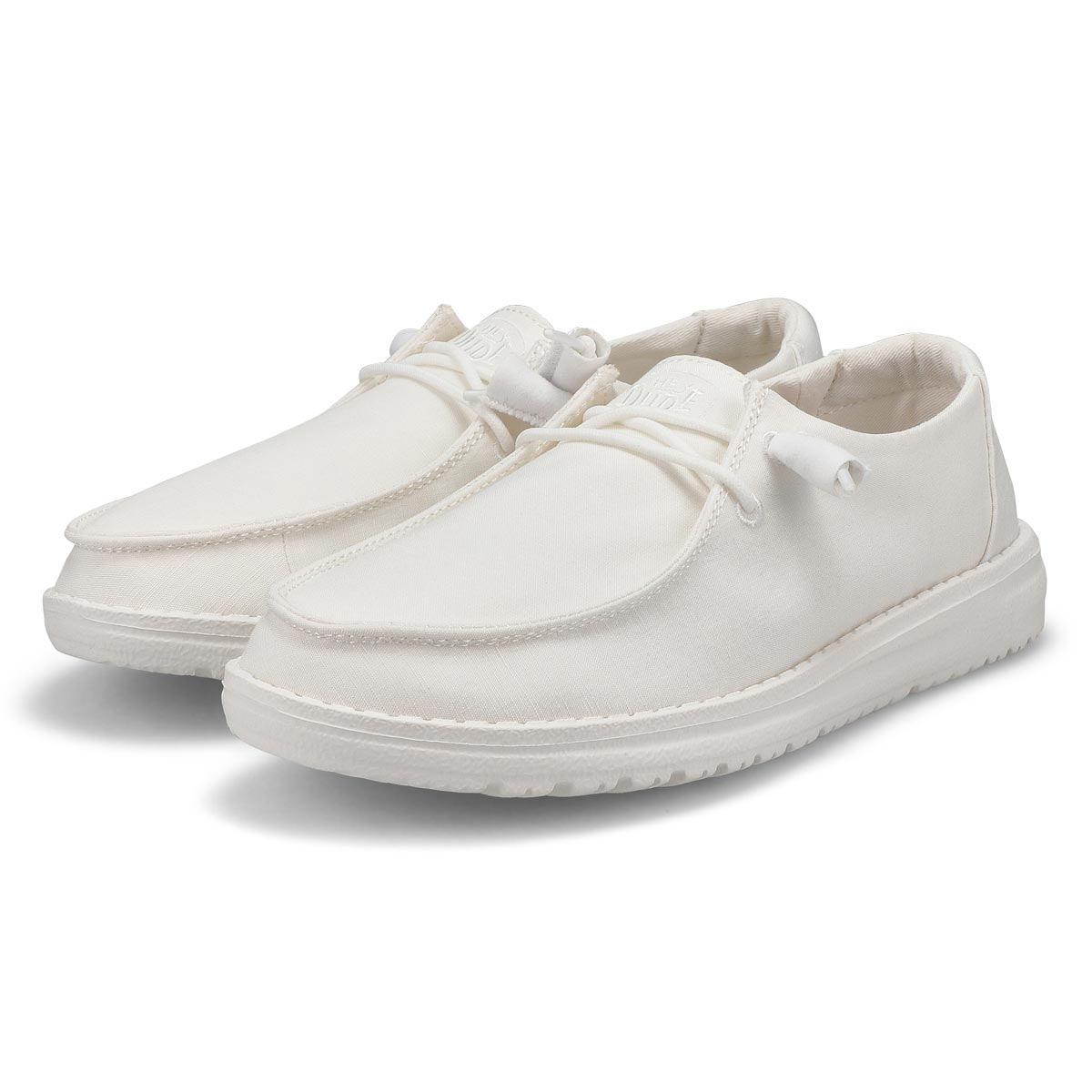 Mens HEYDUDE Wally Slub Casual Shoe - White