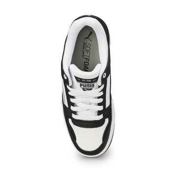 Baskets à lacets REBOUND RETRO, noir/blanc, enfant