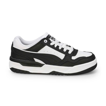 Baskets à lacets REBOUND RETRO, noir/blanc, enfant
