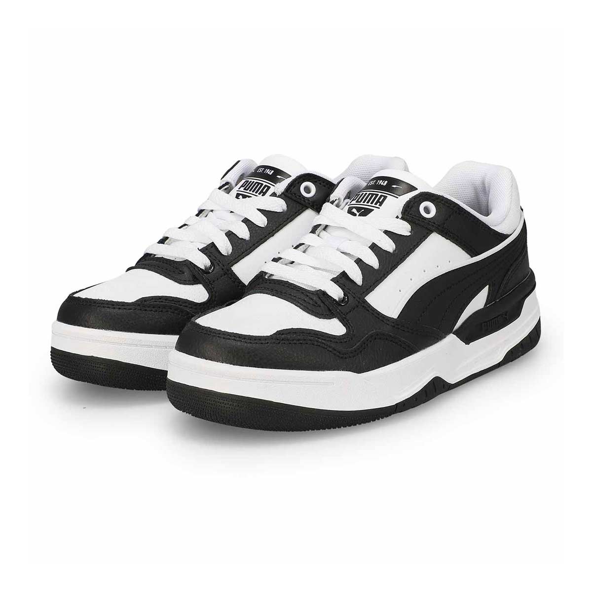 Baskets à lacets REBOUND RETRO, noir/blanc, enfants