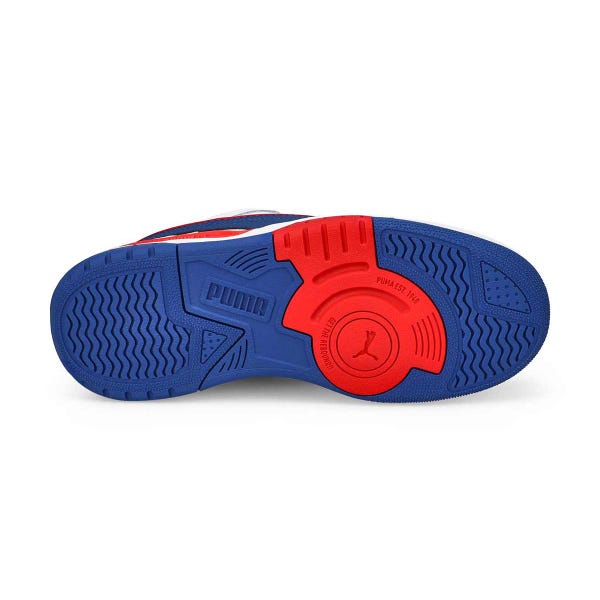 Baskets à lacets REBOUND RETRO, blanc/bleu/rouge, enfants