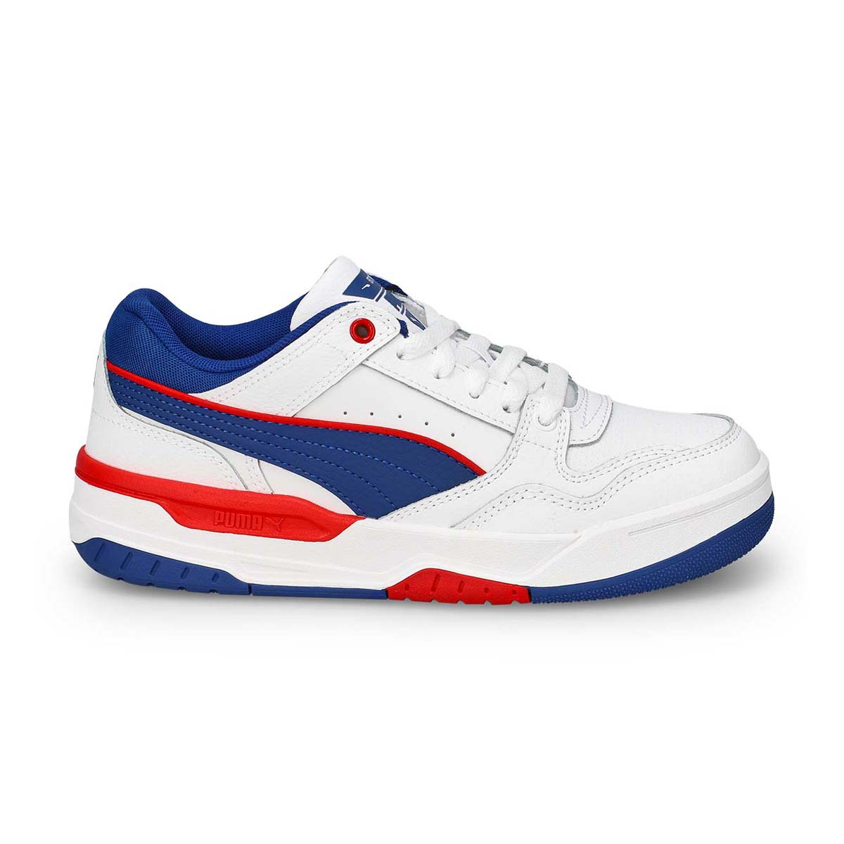 Baskets à lacets REBOUND RETRO, blanc/bleu/rouge, enfants