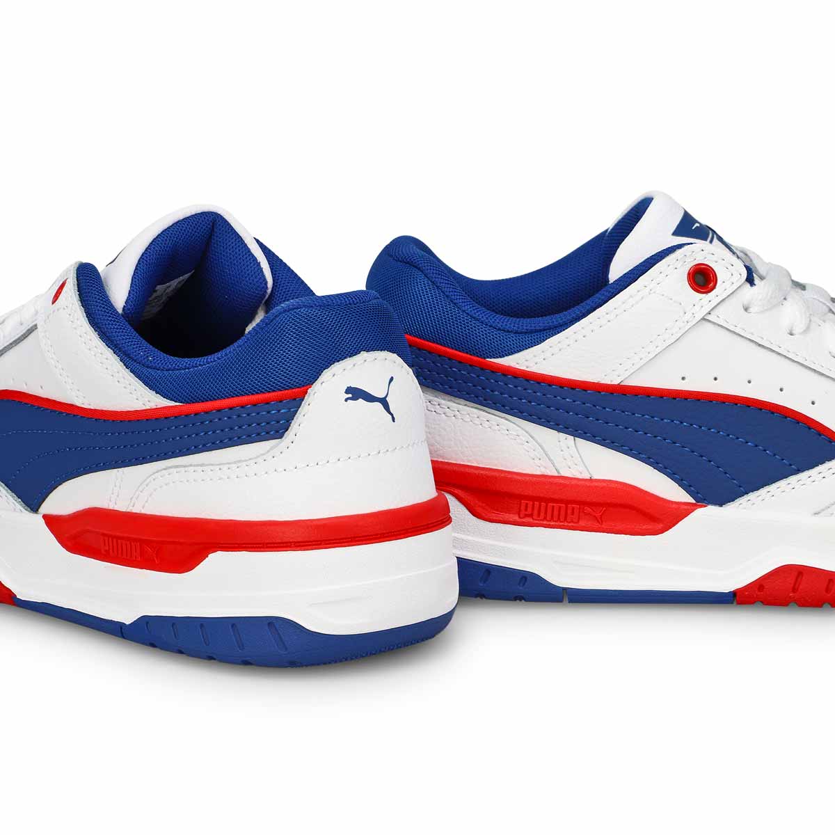 Baskets à lacets REBOUND RETRO, blanc/bleu/rouge, enfants