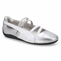 Women's Speedcat SD Low Profile Ballet Flat - Silver/White