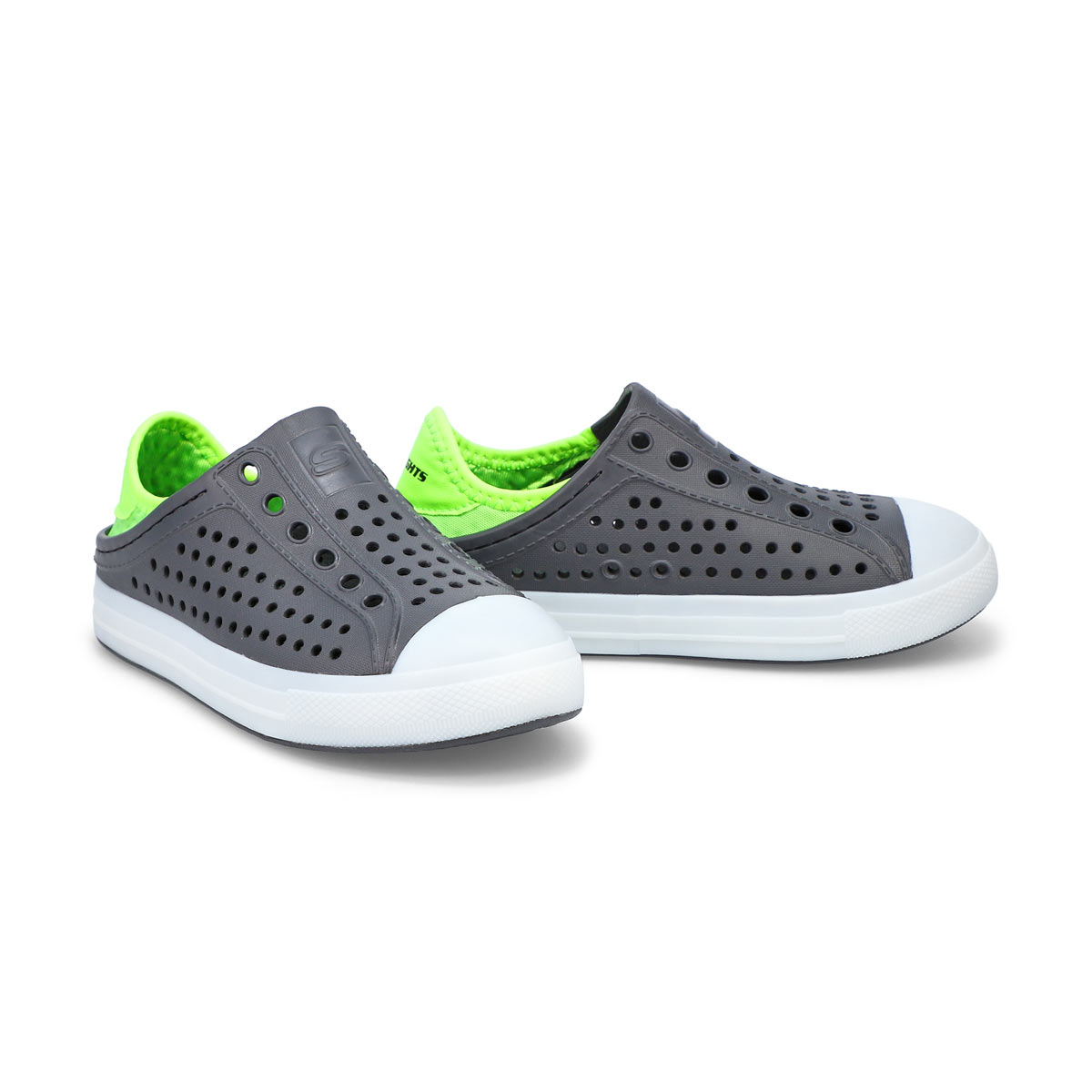 Boys' Guzman Flash Slip On Shoe - Charcoal/Lime