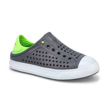 Boys' Guzman Flash Slip On Shoe - Charcoal/Lime