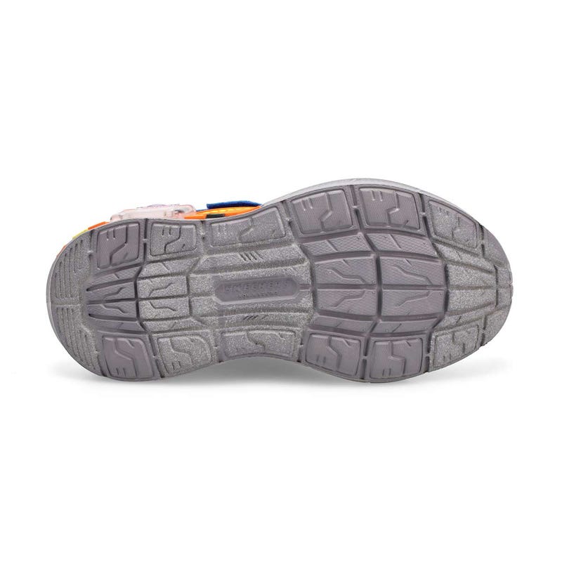Boys' Skechers Garage sneaker in blue/orange.