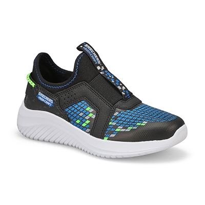 Baskets à enfiler Ultra Flex 3.0, noir/bleu/lime, garçons