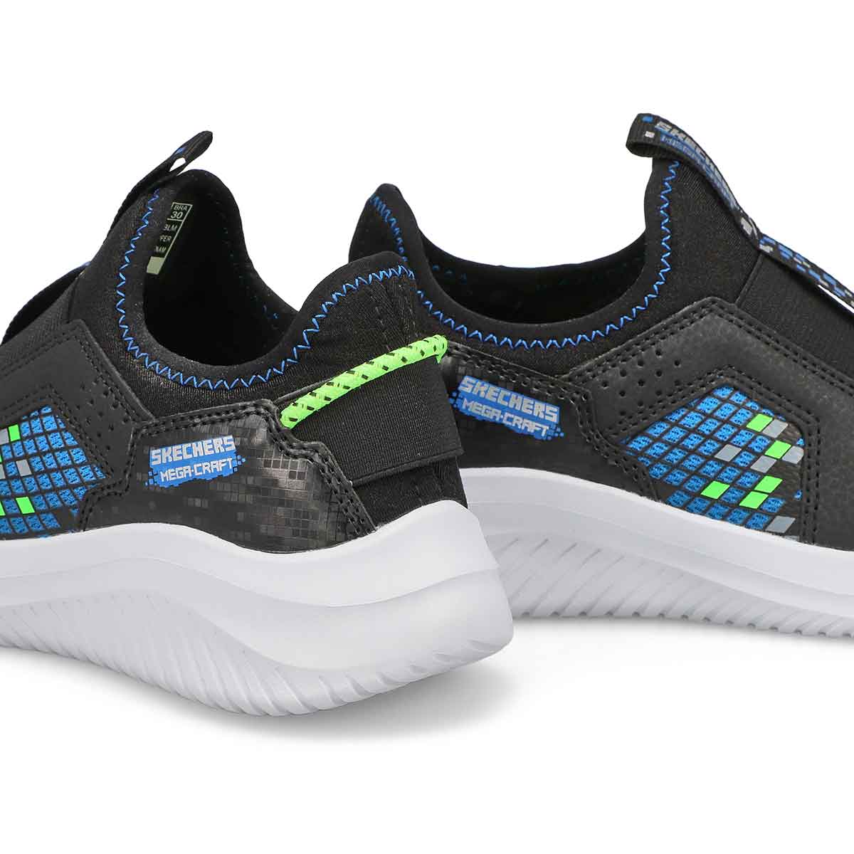 Boys' Ultra Flex 3.0 Slip On Sneaker - Black/Blue/Lime