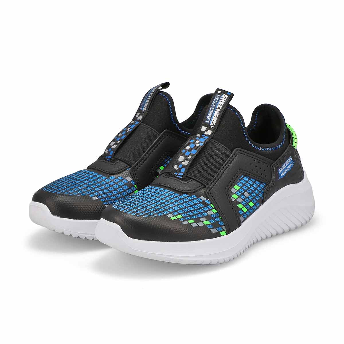 Boys' Ultra Flex 3.0 Slip On Sneaker - Black/Blue/Lime