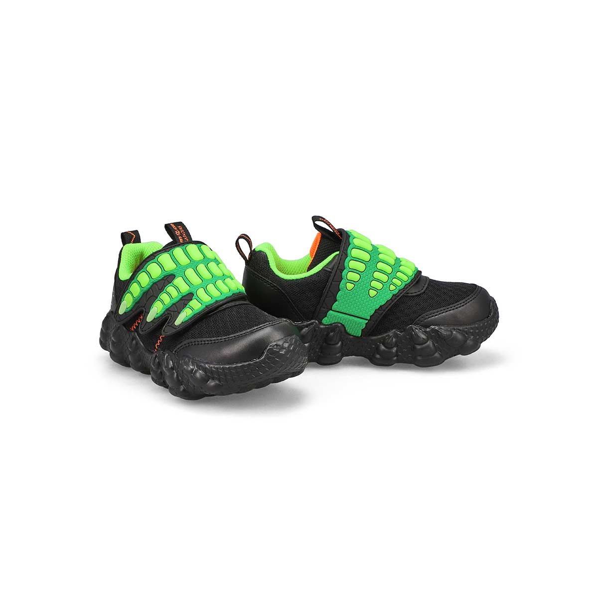 Infants' B Lil'Saurus Claw Hunter Slip On Sneaker - Black/Lime