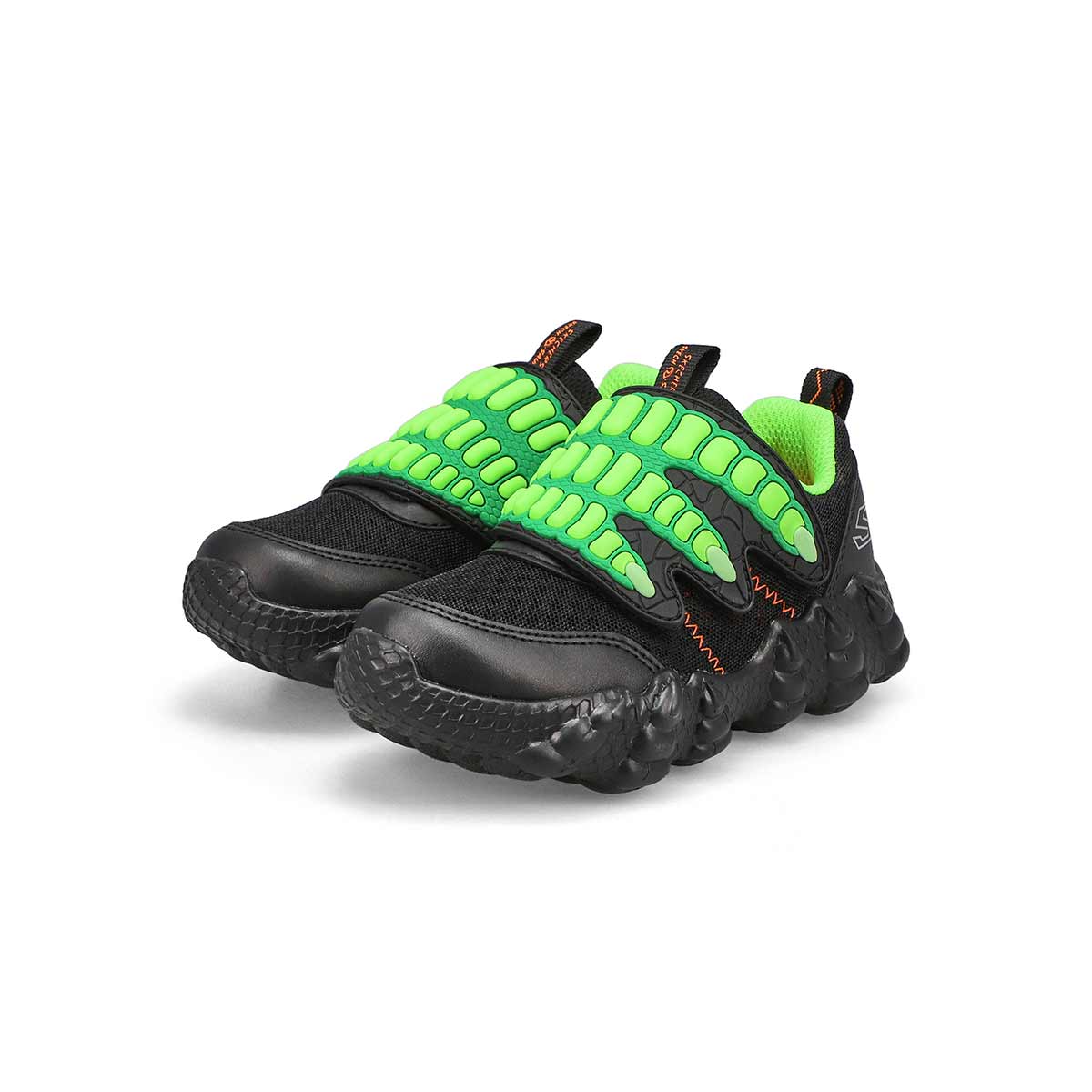 Infants' B Lil'Saurus Claw Hunter Slip On Sneaker - Black/Lime