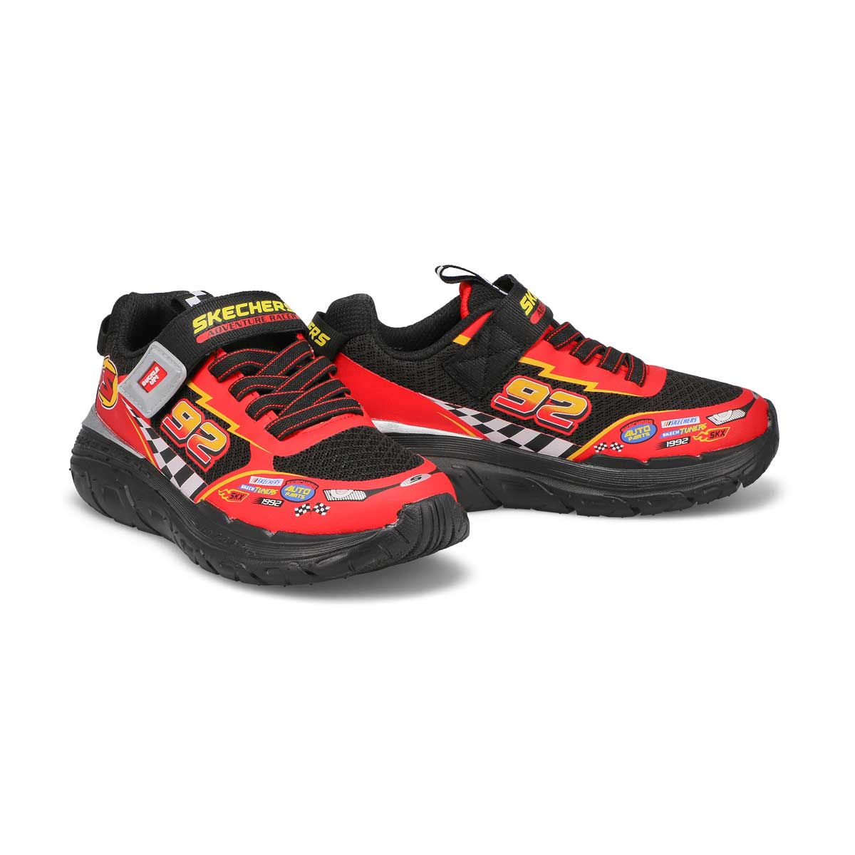 Boys'  Skech Tracks Sneaker - Black/Red