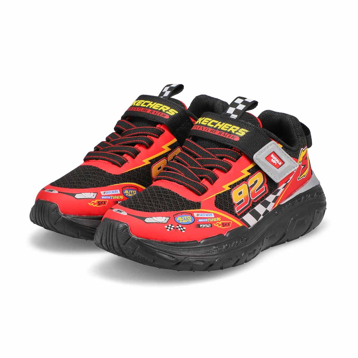 Boys'  Skech Tracks Sneaker - Black/Red