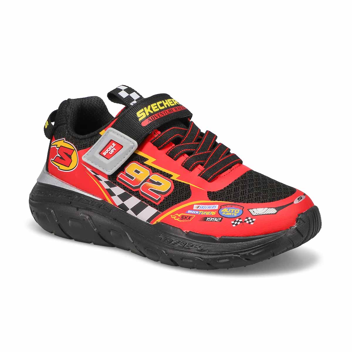 Boys'  Skech Tracks Sneaker - Black/Red