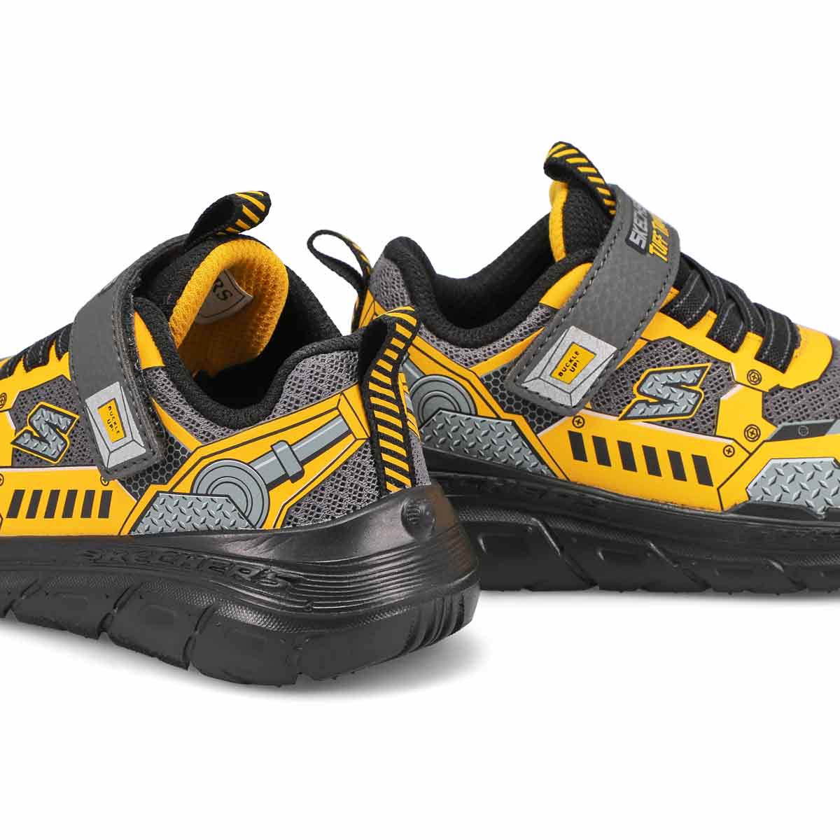 Infants' B Skech Tracks Sneaker - Charcoal/Yellow