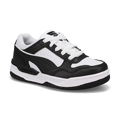 Kids Rebound Retro Lace Up Sneaker - Black/White