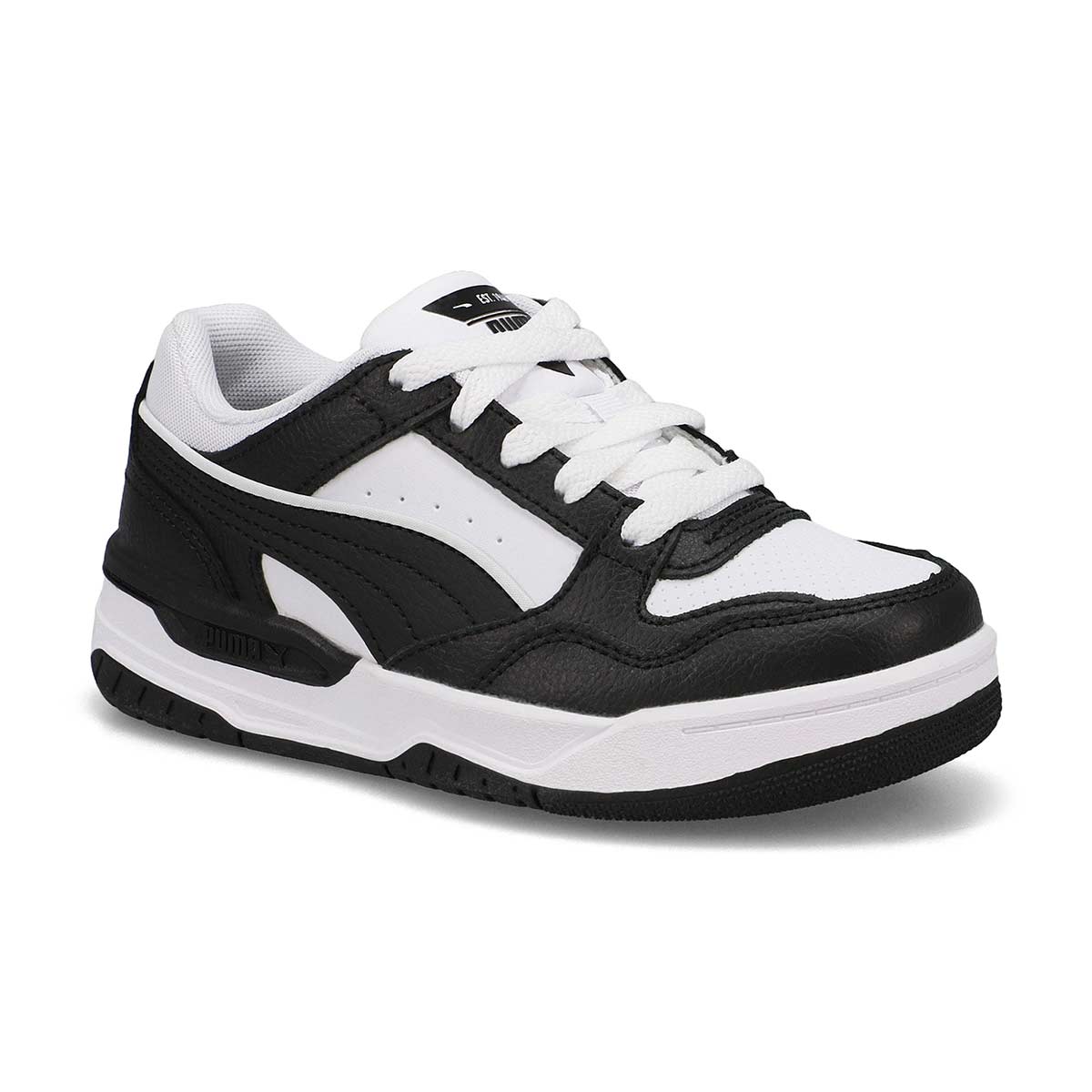 Baskets à lacets REBOUND RETRO, noir/blanc, enfants