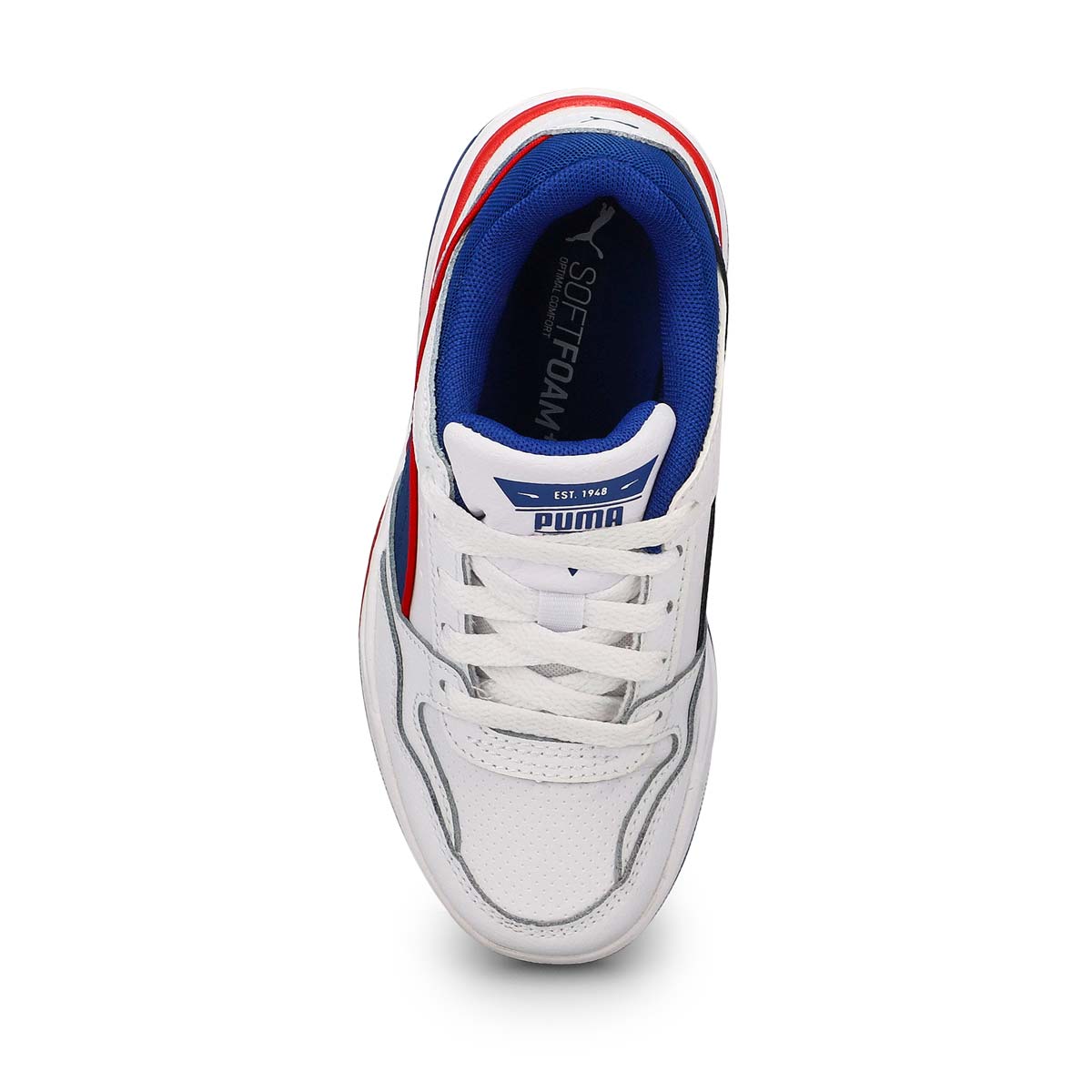 Baskets à lacets REBOUND RETRO, blanc/bleu/rouge, enfants