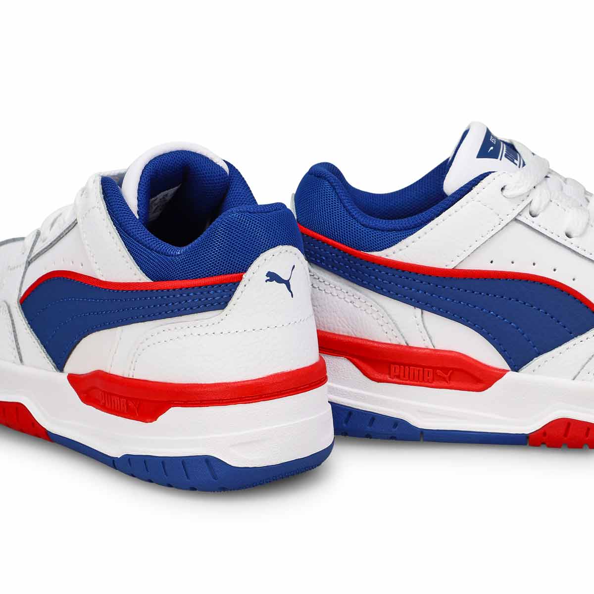 Baskets à lacets REBOUND RETRO, blanc/bleu/rouge, enfants