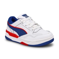 Baskets à lacets REBOUND RETRO, blanc/bleu/rouge, enfants