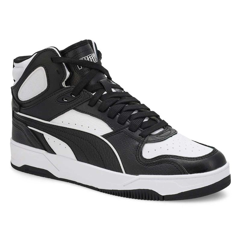 Men's RBD Break Mid Lace Up Sneaker - White/Black/White