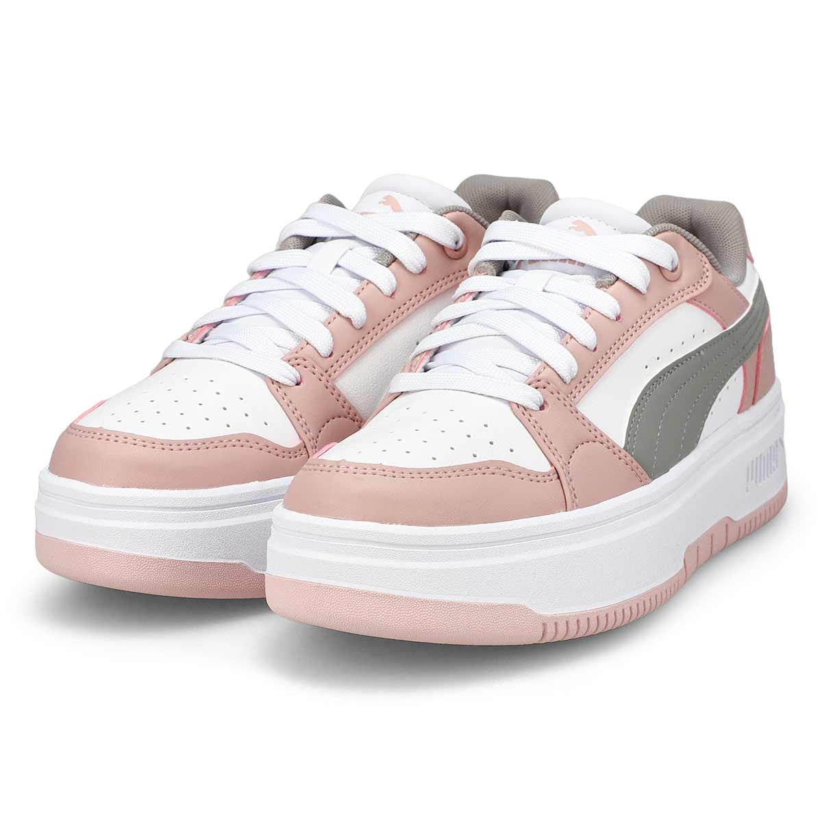 Baskets à lacets REBOUND FEMME LOW, blanc/écho gris/brume mauve, femmes