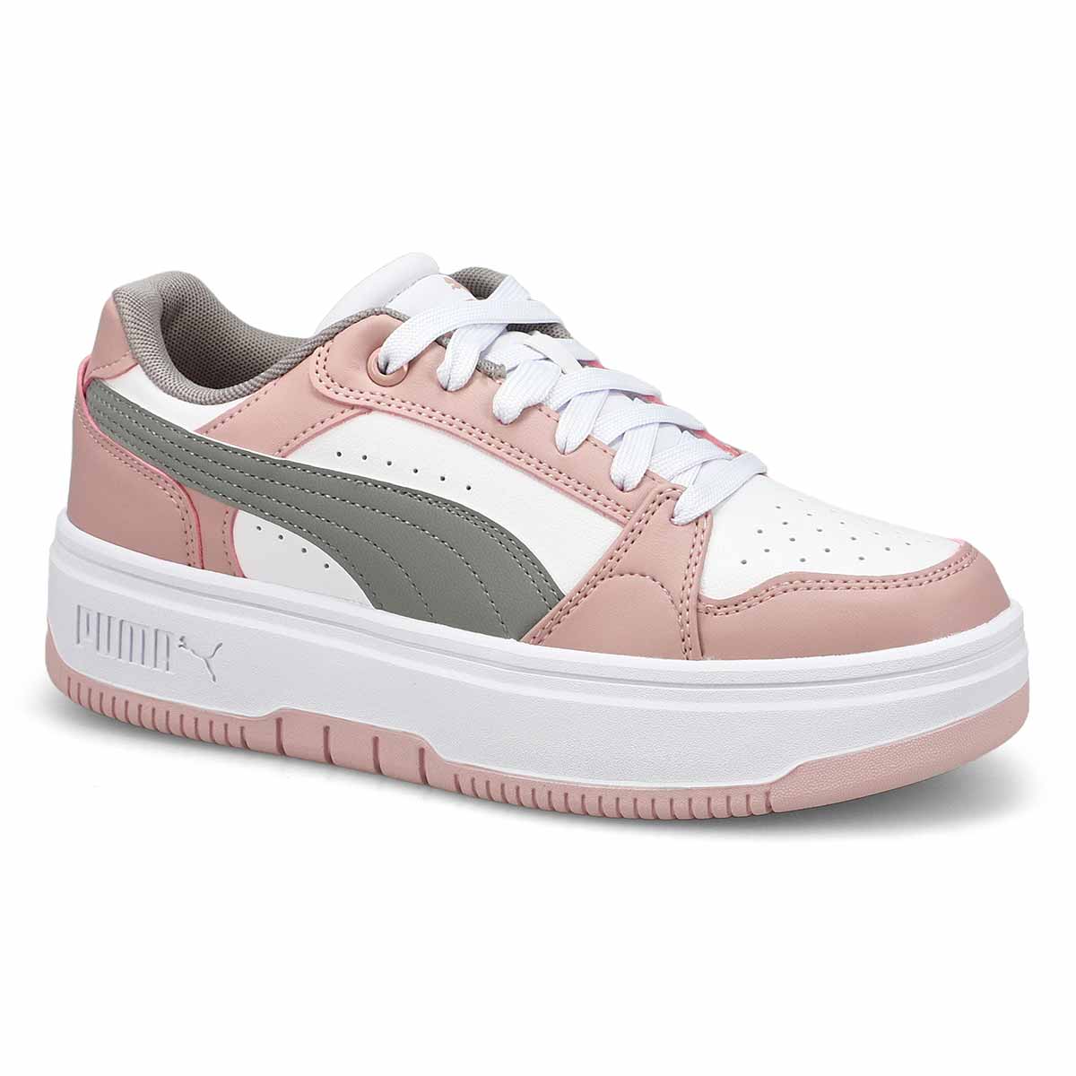 Baskets à lacets REBOUND FEMME LOW, blanc/écho gris/brume mauve, femmes